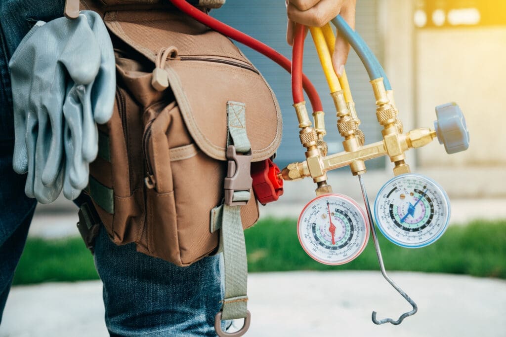 hvac maintenance expert with his tools